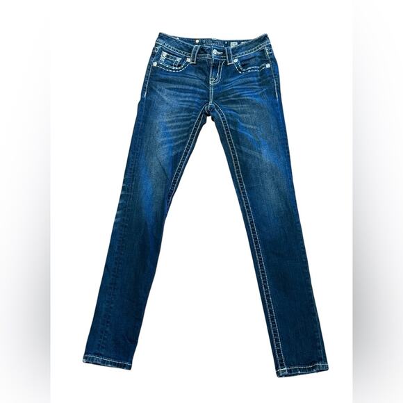 Miss Me Mid Rise Skinny Jeans Women's Size 25 Embellished Pocket Jeans - Picture 2 of 7